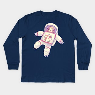 Astronaut Sloth Drawing Kids Long Sleeve T-Shirt